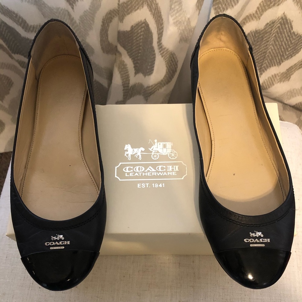 Black Coach Flats - Picture 1 of 7